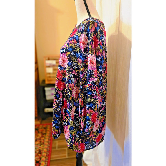 Women’s Pioneer Woman Boho Hippie Floral Blouse Flare Sleeves Lightweight XL - Picture 3 of 13